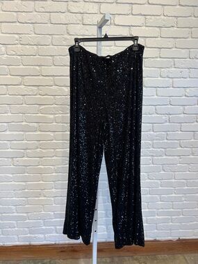 Z Supply Black Sequin Straight-Leg Pants